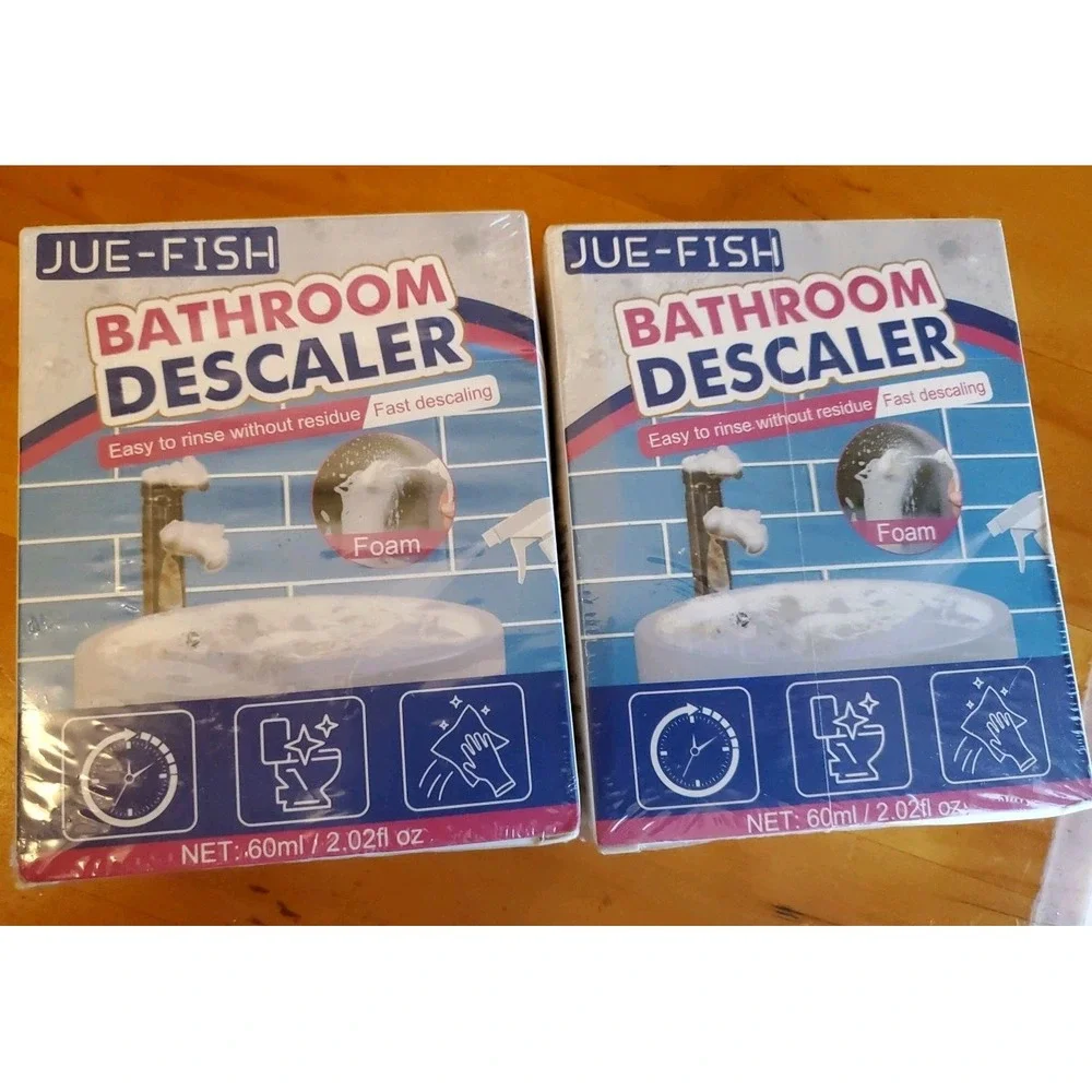 2 Pack Jue Fish Bathroom Descaler Stubborn Stains Cleaner Spray NEW 2.02 OZ